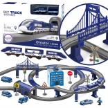 Elektrische Polizeibahn mit Autos, 92 Teile, 300 cm