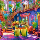 Puzzle 200 Papageien im Paradies