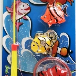 Angeln für Kinder mit Kescher und 5 Fischen