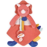 Doudou Geschenkset - Spielzeug mit Schnullerhalter rosa Dinosaurier