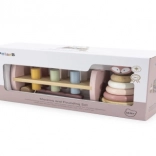 Viga PolarB Holzpyramide und Hammerspielzeug mit Fuchs für Montessori