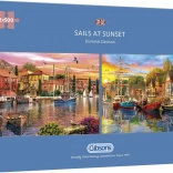 Gibsons Puzzle Segelboote im Sonnenuntergang 2x500 Teile