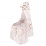 Fahrbares Puppenbett mit Baldachin und Bettdecke Verona