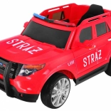 Elektrisches Kinder-Feuerwehr-SUV mit Blaulicht, Sirenen und Fernbedienung