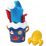Androni Sandspielzeug-Set Weltraum mit Gießkanne – klein, 6-teilig