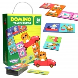 Bildungsspiel Tiere im Verkehr Puzzle Domino Montessori
