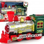 Weihnachtslokomotive mit Lichtern und Geräuschen auf Batterien