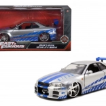 Metallmodellauto 2002 Nissan Skyline GT‑R R34 1:24 The Fast and the Furious