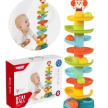 Woopie Baby Spiral-Turm mit Kugeln, 10 Teile und 6 Kugeln