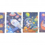 Gedenkbuch mit Weltraum-Motiv und Schloss 13x18 cm