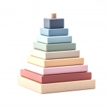 Cubika Pastellfarbene Pyramide – Holzpuzzle mit 9 Teilen