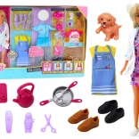 Puppe Anlily 4-in-1 – Ärztin, Friseurin, Köchin und Tierpflegerin mit Outfits und Zubehör