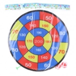 Zielscheibe mit Klettverschluss mit Bällen und Pfeilen