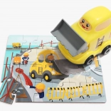 TOP BRIGHT Holzpuzzle mit Spielzeug – Bulldozer, 24 Teile