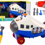 Gezeichnetes DIY-Montageflugzeug – Blau