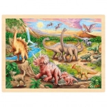 Goki Holzpuzzle Dinosaurierpfad, 96 Teile
