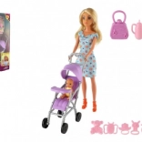 Puppe Anlily mit Kinderwagen und Baby