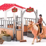 FAUNICA Stall mit Pferd und Zubehör