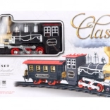 Klassische Zugbahn mit rauchender Lokomotive