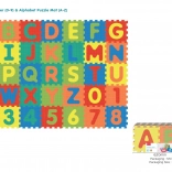 Schaumstoff-Puzzlematte mit Buchstaben und Zahlen, 36 Teile aus EVA-Schaum