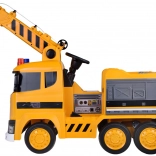Elektrisches Kinder-Kranauto mit beweglichem Haken, Lichtern und Sounds, 12 V, Fernsteuerung