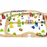 Holzeisenbahn mit 90 Teilen