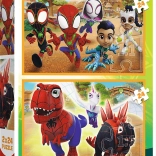Puzzle 2×24 SPIDEY und Dinosaurier Trefl