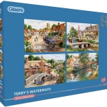 GIBSONS Puzzle Terrys Wasserwege 4x500 Teile