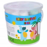 Bunte Gehwegkreiden im Eimer, 15 Stk.