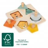 Montessori-Holzpuzzle mit Tieren und Spiegel small foot