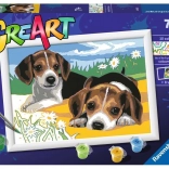 Malen nach Zahlen: Jack Russell Welpen