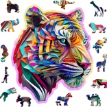 Holzpuzzle Bunter Tiger 150 Teile WOODEN CITY