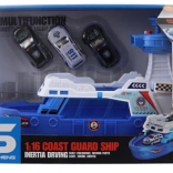 Batteriebetriebenes Schiff mit Lichtern und Geräuschen mit Autos