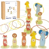 Holz-Wurfspiel mit Ringen TOOKY TOY – Tiere, 15 Teile