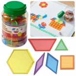 MASTERKIDZ Montessori Mosaik-Tangram mit transparenten geometrischen Formen, 140 Teile