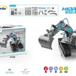 Hydraulikbagger zum Zusammenbauen für Kinder ab 8 Jahren mit Wasserantrieb, 130 Teile