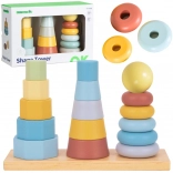 Tooky Toy hölzerner Sortierturm – Montessori drei Türme