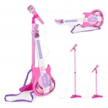Kinderset mit E-Gitarre und Mikrofon mit verstellbarem Ständer
