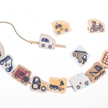 Cubika Pastell-Fädelspiel Fahrzeuge – Holz-Fädelset