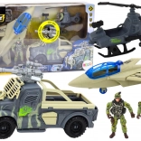 Militärspielset für Kinder mit Kampfwagen und Flugzeugen