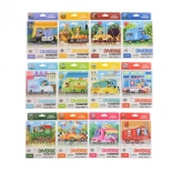 Fröhliches Puzzle mit Verkehrsmotiven