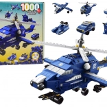 Polizeihubschrauber Bausteine 6-in-1 blau 1000 Stk.