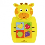 VIGA Montessori hölzerne Manipulationsplatte in Form einer Giraffe mit FSC-Zertifikat