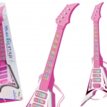 Elektrische Kinder-Gitarre mit LED-Lichtern und Melodien – rosa