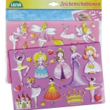 Zeichenschablonen Prinzessinnen und Ballerinas LENA