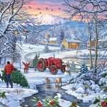 GIBSONS Puzzle Wir tragen den Weihnachtsbaum 1000 Teile