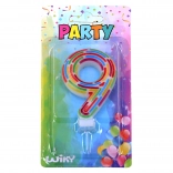 Party-Tortenkerze Zahl 9 – Streifen