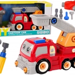 Cartoon-Kranlastwagen zum Zerlegen DIY – Rot