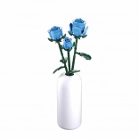 SLUBAN Blaue Rosen in der Vase – Klemmbaustein-Bausatz