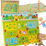 Magnetisches Labyrinthspiel Holz-Bauernhof für 2 Spieler